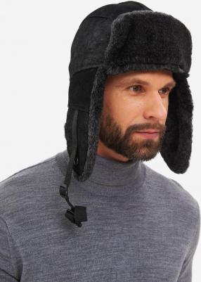 Шапка ушанка мужская 147884723 черная, р.56-58 – фото 3