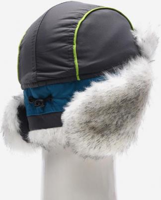Шапка ушанка зимняя, подкладка, утепленная, размер 54-56, серый, бирюзовый – фото 7