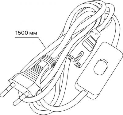 28948 7 Шнур питания с выключателем для светильника светодиодного линейного, T5 Line 1,5м, 28948 7, цена за 1 шт – фото 7