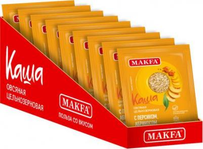 Каша овсяная цельнозерновая, с персиком, абрикосом и карамелью, 40 г 4601780019648 – фото 1