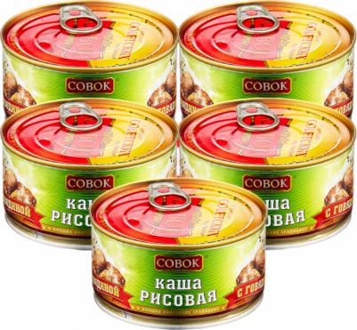 Каша рисовая с говядиной, ГОСТ, 5 шт по 325 г – фото 1