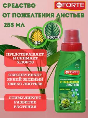 Средство Bona Forte 4 в 1, от пожелтения листьев, флакон, 285 мл 9536236 – фото 2