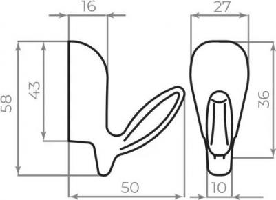 Крючок мебельный MB-LM/K-001 5x5.8x1 см цвет черный – фото 4