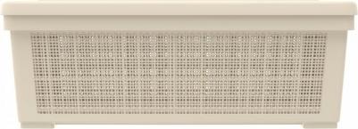 Плетёная корзина Лён для хранения с крышкой 35л 568x400x203мм слоновая кость – фото 5