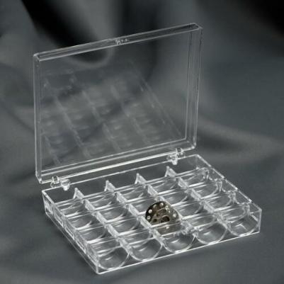 Контейнер для шпулек, 3633391, прозрачный, 25 отделений, 12,3 х 10 х 2,5 см – фото 6