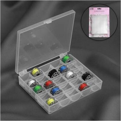 Органайзер для ниток, на 25 шпулек, 12 x 10 x 3 см, в блистере, цвет прозрачный – фото 1