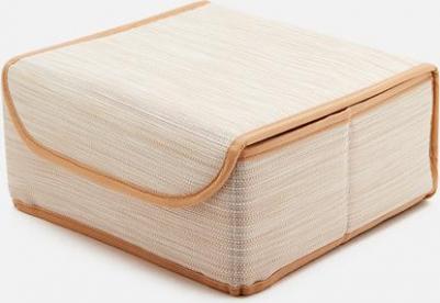 Коробка для хранения Лен с крышкой 27x25x12см