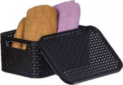 Корзинка s с крышкой серая – фото 4