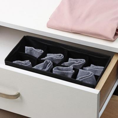 Органайзер для белья 8 ячеек 28,5х13,5х10 см"Смарт" цвет черный 9045674 – фото 3