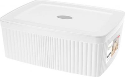 "Лоток с крышкой "Velvet" поможет в организации хранения полотенец, химии и других крупных предметов в ванной комнате. Размер: 29,5х22,5х11 см. Объём – фото 5