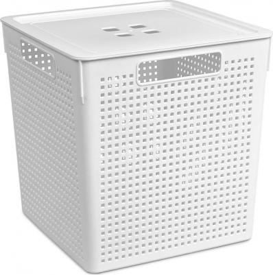 Коробка для хранения квадратная "Лофт", цвет: белый, 29,4x29,4x30,1 см, 23 литра – фото 3