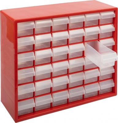 Органайзер пластиковый с выдвижными ячейками 36 шт. ОМ-036 39.5x13.5x32 см, красный 607138