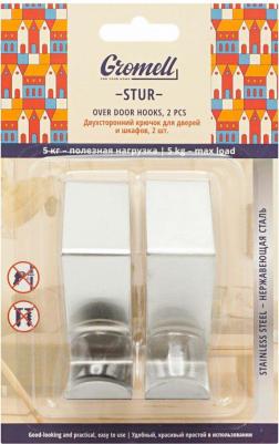 Двухсторонний крючок для дверей и шкафов Stur (2 шт) Grey 77M07028 – фото 1