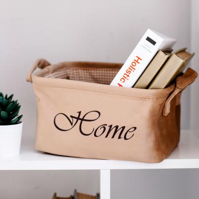 Корзина для хранения "Велюр", Д340 Ш220 В160, бежевый – фото 4