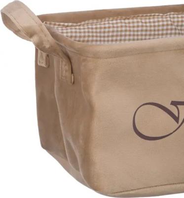 Корзина для хранения "Велюр", Д340 Ш220 В160, бежевый – фото 8