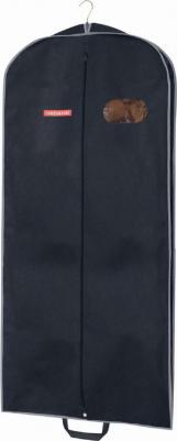 Чехол для одежды объемный с овальным окном ПВХ и ручками черный 60х140х10 см – фото 8