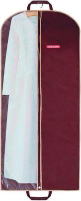 Чехол для одежды подвесной, с прозрачной вставкой, цвет: коричневый, 60 х 140 см – фото 7