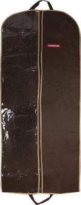 Чехол для одежды подвесной, с прозрачной вставкой, цвет: коричневый, 60 х 140 см – фото 9