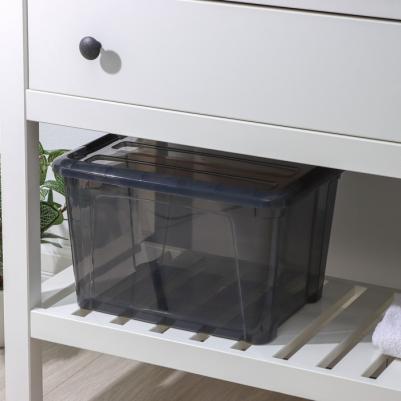 Контейнер для хранения с крышкой "Кип", 15,5 л, 37,5x28,5x23 см, чёрный прозрачный – фото 1