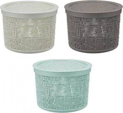 Коробка Бязь с крышкой D17 cм, 2 л