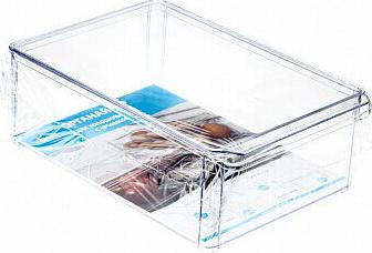 Органайзер для холодильника с крышкой, 20x30x10 см, цвет прозрачный – фото 3