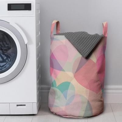 Корзина для белья в ванную, органайзер Боке из сердец 50x35 см