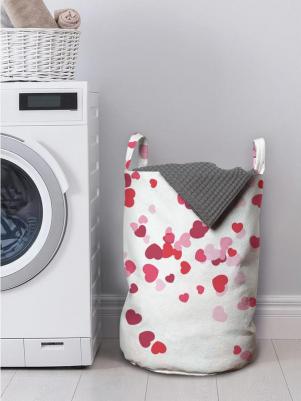 Корзина для белья в ванную, органайзер Дождь из сердец 50x35 см – фото 1