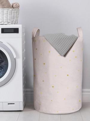 Корзина для белья в ванную органайзер Снегопад из сердец 60x40 см – фото 1