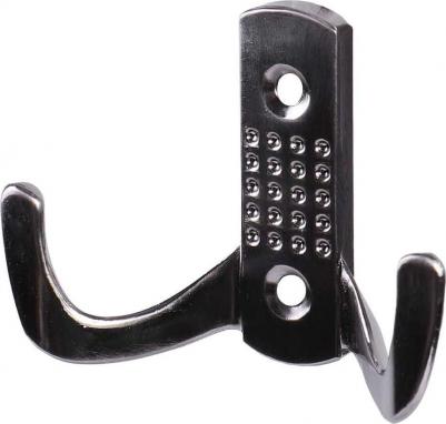 Эргономичный и прочный двухрожковый крючок из цинкового сплава. Благодаря своему нейтральному дизайну вписывается в любой интерьер