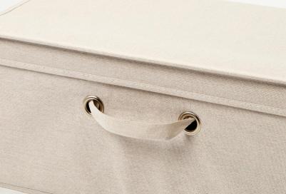 Коробка для хранения COTTON, с крышкой, бежевый, 52х30х23 1 шт – фото 3