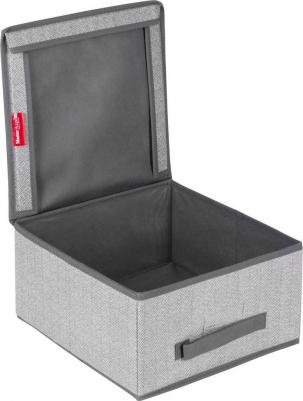 Короб складной для хранения с крышкой ручкой и прозрачным кармашком 30х30х16 см – фото 1