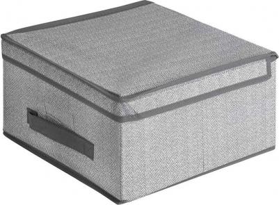 Короб складной для хранения с крышкой ручкой и прозрачным кармашком 30х30х16 см – фото 2