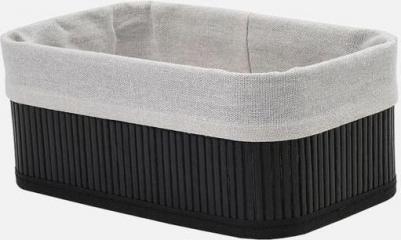 Корзина стеллажная Бамбук, Shan-19M, чёрный, белый, 25х15х10 1 шт