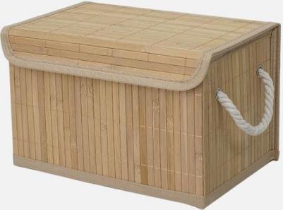 Корзина стеллажная с ручками и крышкой Бамбук, Shan-24XS, натуральный, 29х19х18 1 шт