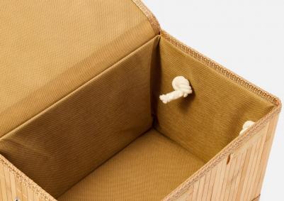 Корзина стеллажная с ручками и крышкой Бамбук, Shan-24XS, натуральный, 29х19х18 1 шт – фото 1