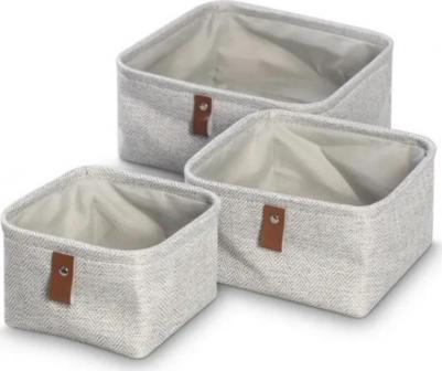 Корзины набор для хранения Йоран светло-серый, 3 предмета