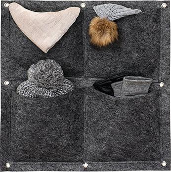 Органайзер квадратный, из фетра, 4 кармана, 50*50 см, 2,5 л*4, серый – фото 1