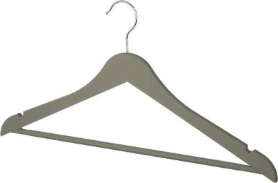 Пластиковая вешалка c выемками с покрытием soft-touch, серый 107878