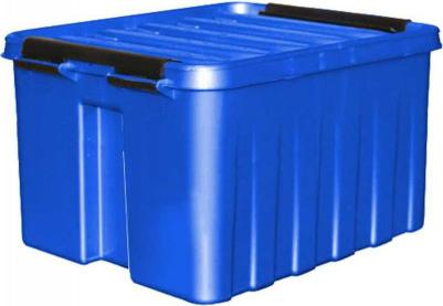 Ящик п/п 415х300х190 мм с крышкой и клипсами синий 18705 – фото 3