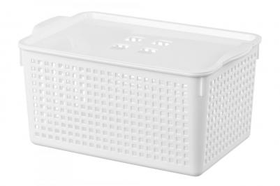 Корзина Лофт, 5,3 л, белый, с крышкой – фото 4