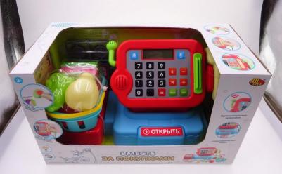 Игровой набор Помогаю Маме. Касса Вместе за покупками, с продуктовой лентой PT-01658 – фото 1