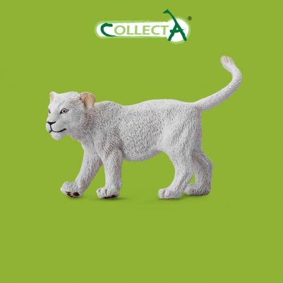 Фигурка гуляющего белого Львёнка, S