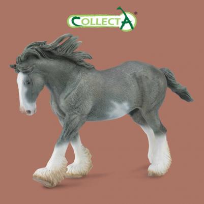 Фигурка животного Лошадь Клейдесдальский жеребец серый, 88620b