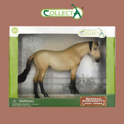 Фигурка животного Лошадь жеребец Лузитано cветло-буланый, Deluxe в подарочной упаковке 84240b