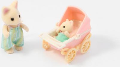 Игровой набор Цветочные котики, папа и малыш, с коляской, 5683 – фото 1