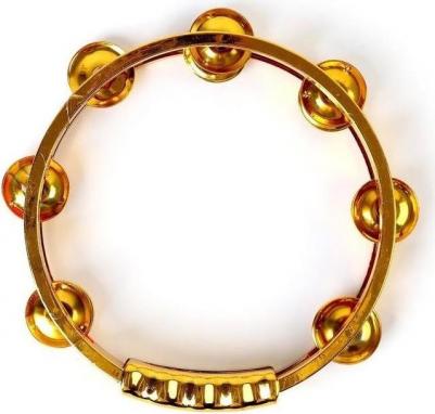 Музыкальная игрушка бубен "Звонкий блеск", с металлическими бубенцами, цвета микс 6900053546415 – фото 3