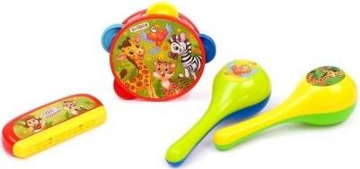 Набор музыкальных инструментов "Весёлый зоопарк": бубен, 2 маракаса, губная гармошка – фото 8