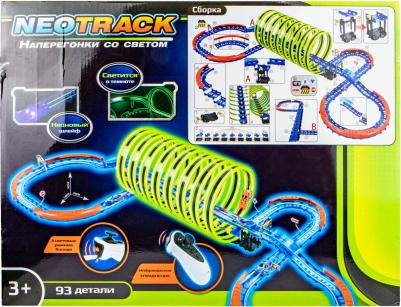 NEOTRACK автотрек 94 детали светящийся ИК управление в компл 2 машинки с акб Т21048 – фото 1