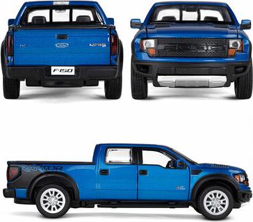 Машинка инерционная 1:34 Ford F-150 SVT Raptor,синий – фото 7