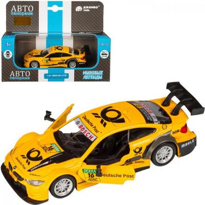 Машинка металлическая, инерционная, коллекционная модель BMW M4, 1:44, открываются двери, резиновые колеса